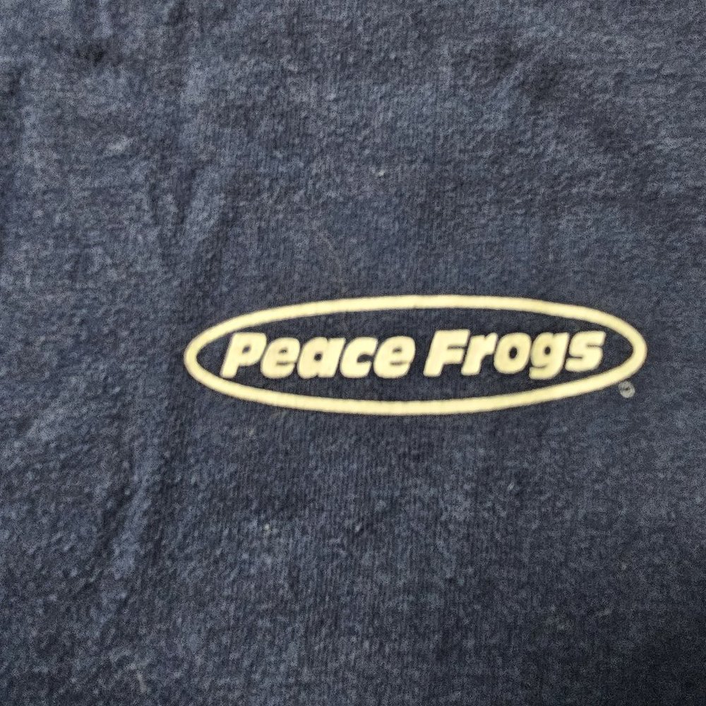 Peace Frogs Blue Salt Lake City Utah Snowflake Long Sleeve Cotton T Shirt M - Picture 3 of 6